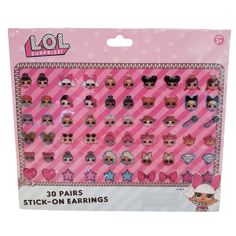 LOL Surprise Stick On Earrings 30 Pairs of Stick On Earrings LOL Surprise Sticke